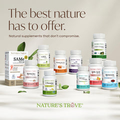 Nature's Trove envase en mesa, presentación práctica para uso diario