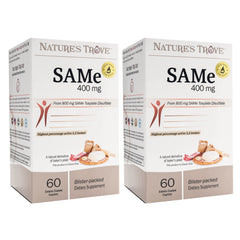 Nature's Trove paquete frontal mostrando 2 cajas y beneficio de pureza