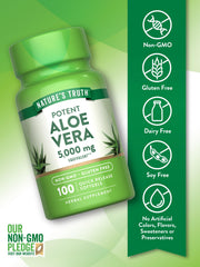 Nature's Truth gel de aloe vera en textura cercana que ilustra concentración