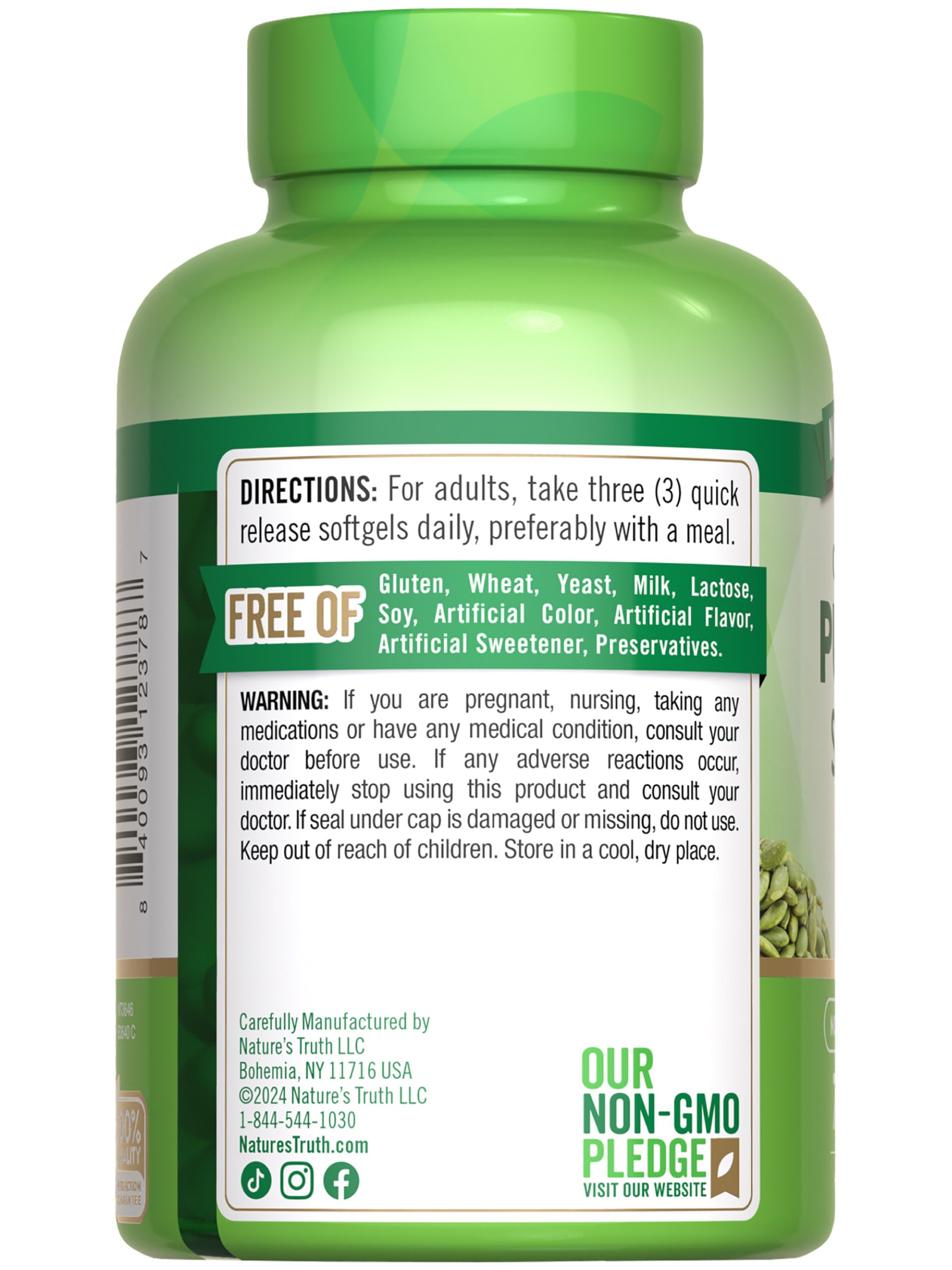 Nature's Truth producto en mesa con ambiente saludable y natural