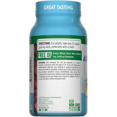Nature's Truth frasco en mesa con frutas tropicales sugiriendo sabor natural