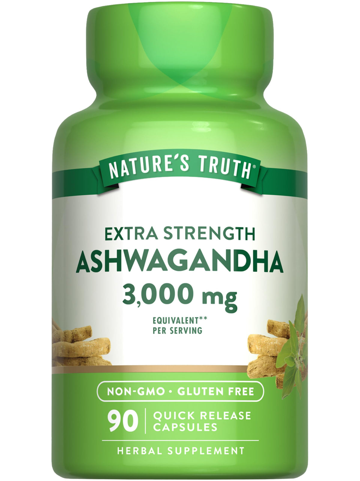 Nature's Truth frasco frontal mostrando etiqueta clara y beneficios
