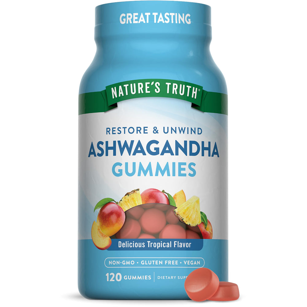 Nature's Truth envase frontal mostrando 120 gominolas y etiqueta clara