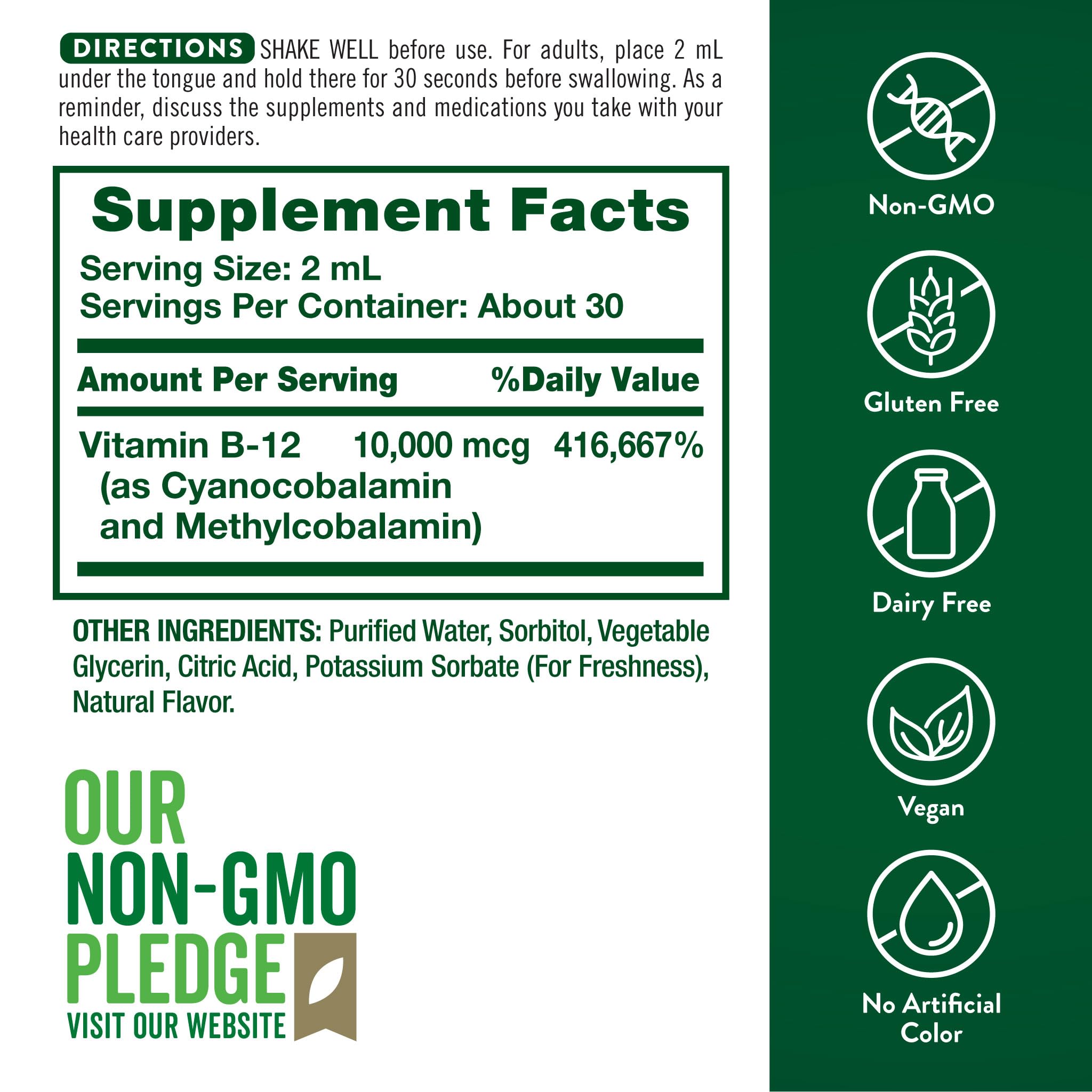 Nature's Truth etiqueta detallada con ingredientes y beneficios visibles