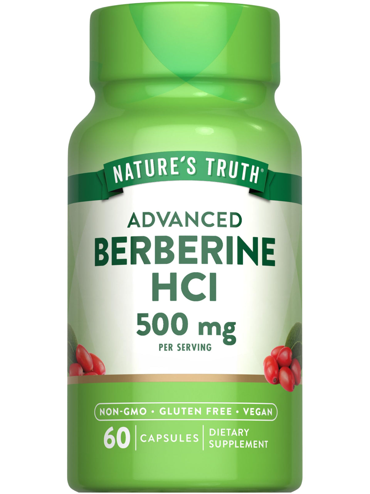 Nature's Truth frasco frontal con etiqueta clara y beneficio de pureza