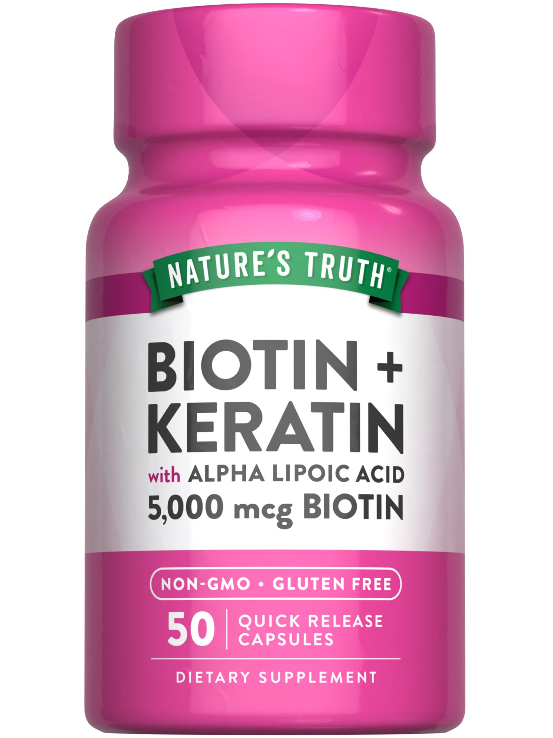 Nature's Truth Biotina 5000 mcg, cápsulas: complemento diario para la rutina de belleza.