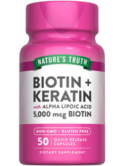Nature's Truth Biotina 5000 mcg, cápsulas: complemento diario para la rutina de belleza.