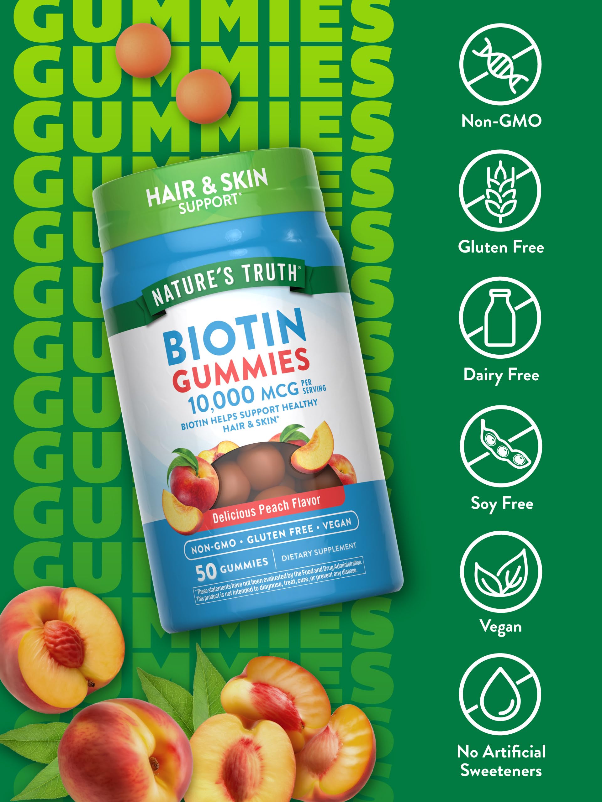 Nature's Truth gomitas en mano para ver escala y facilitar dosis diaria