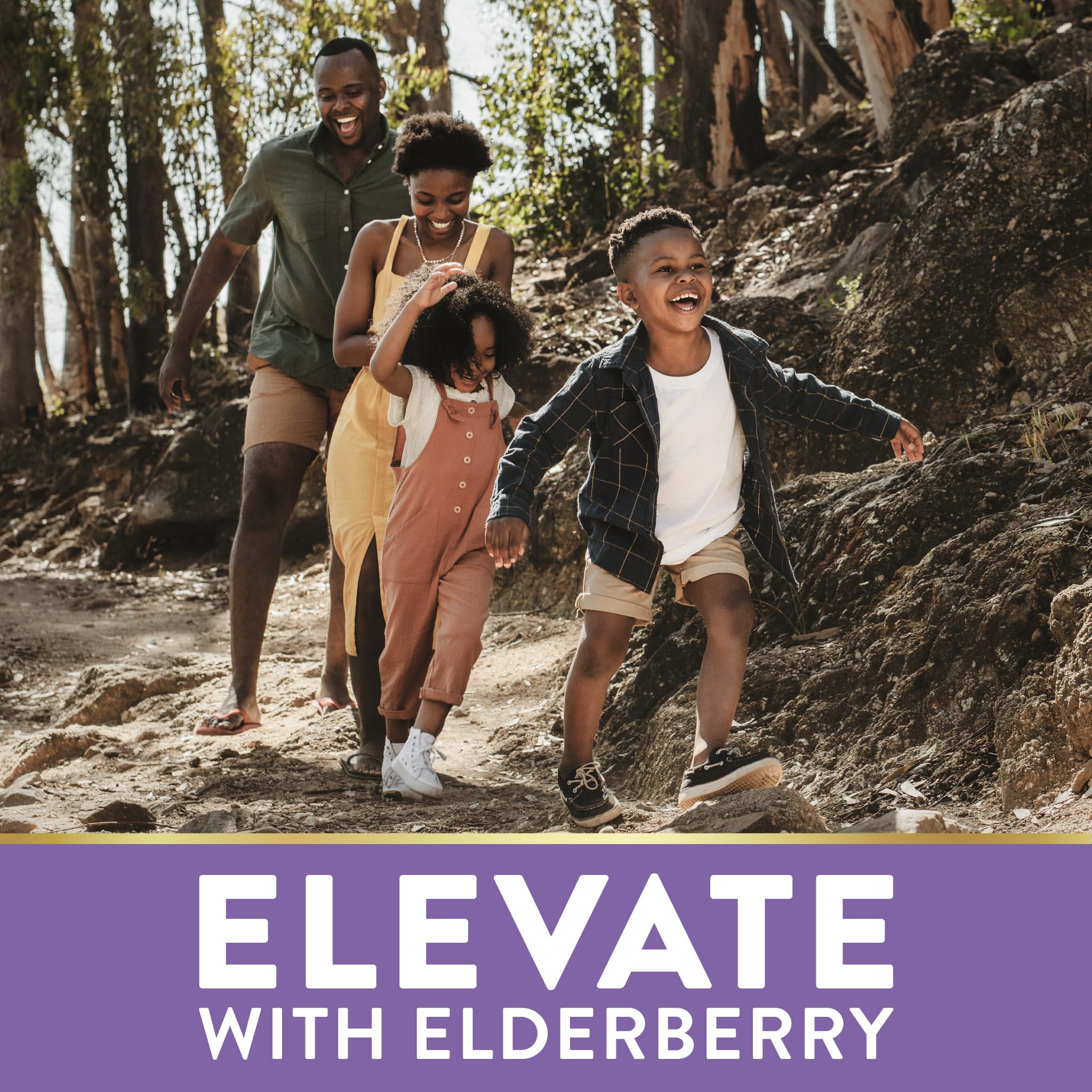 Etiqueta nutricional de Nature's Truth Black Elderberry con ingredientes listados