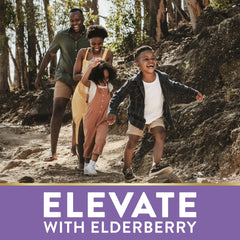 Etiqueta nutricional de Nature's Truth Black Elderberry con ingredientes listados