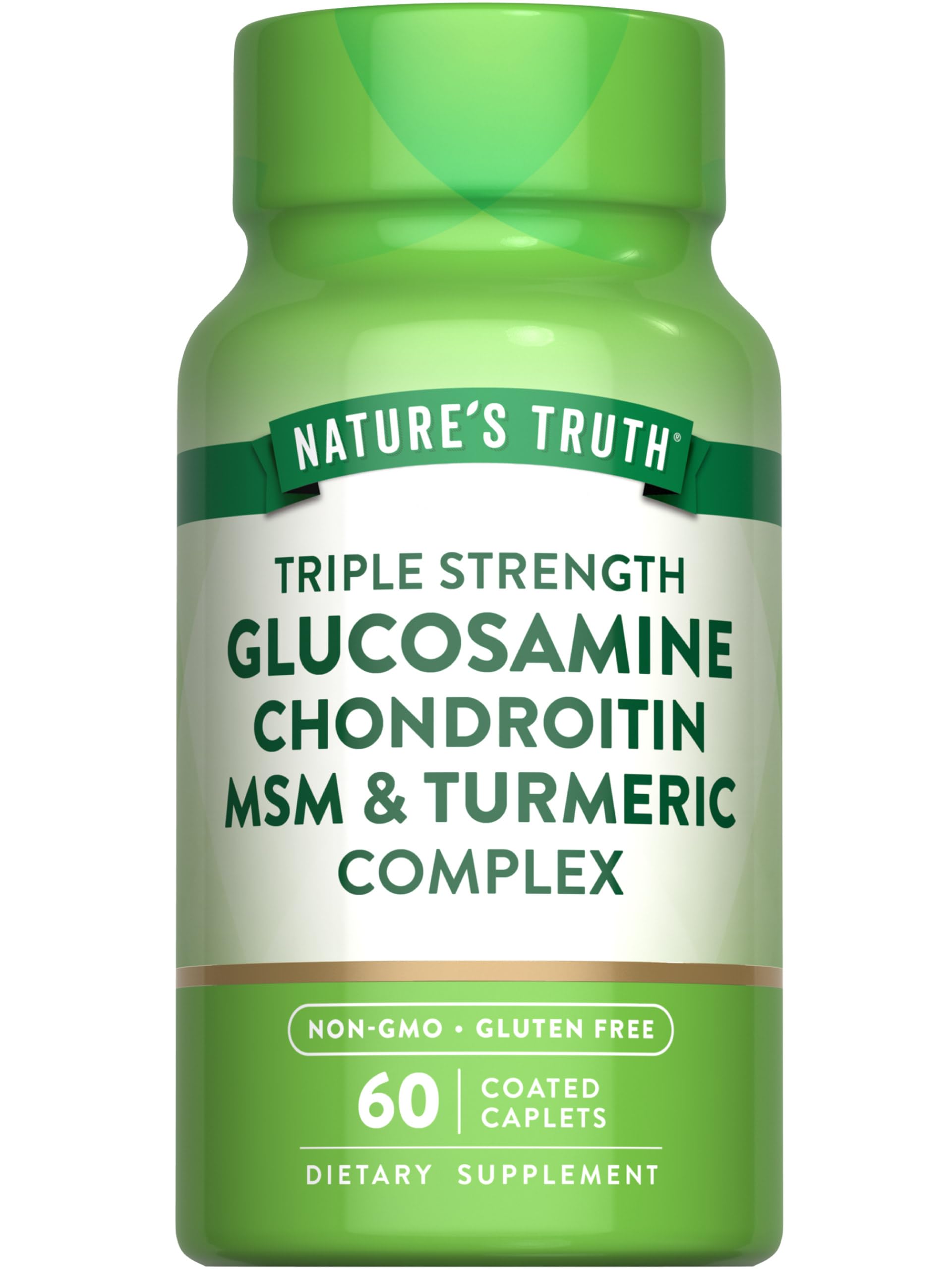 Nature's Truth botella frontal mostrando 60 caplets y ventaja de mezcla completa