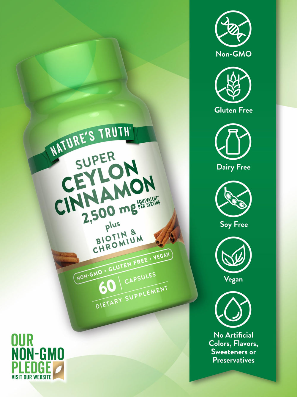 Nature's Truth cápsula en mano para mostrar tamaño y dosificación práctica