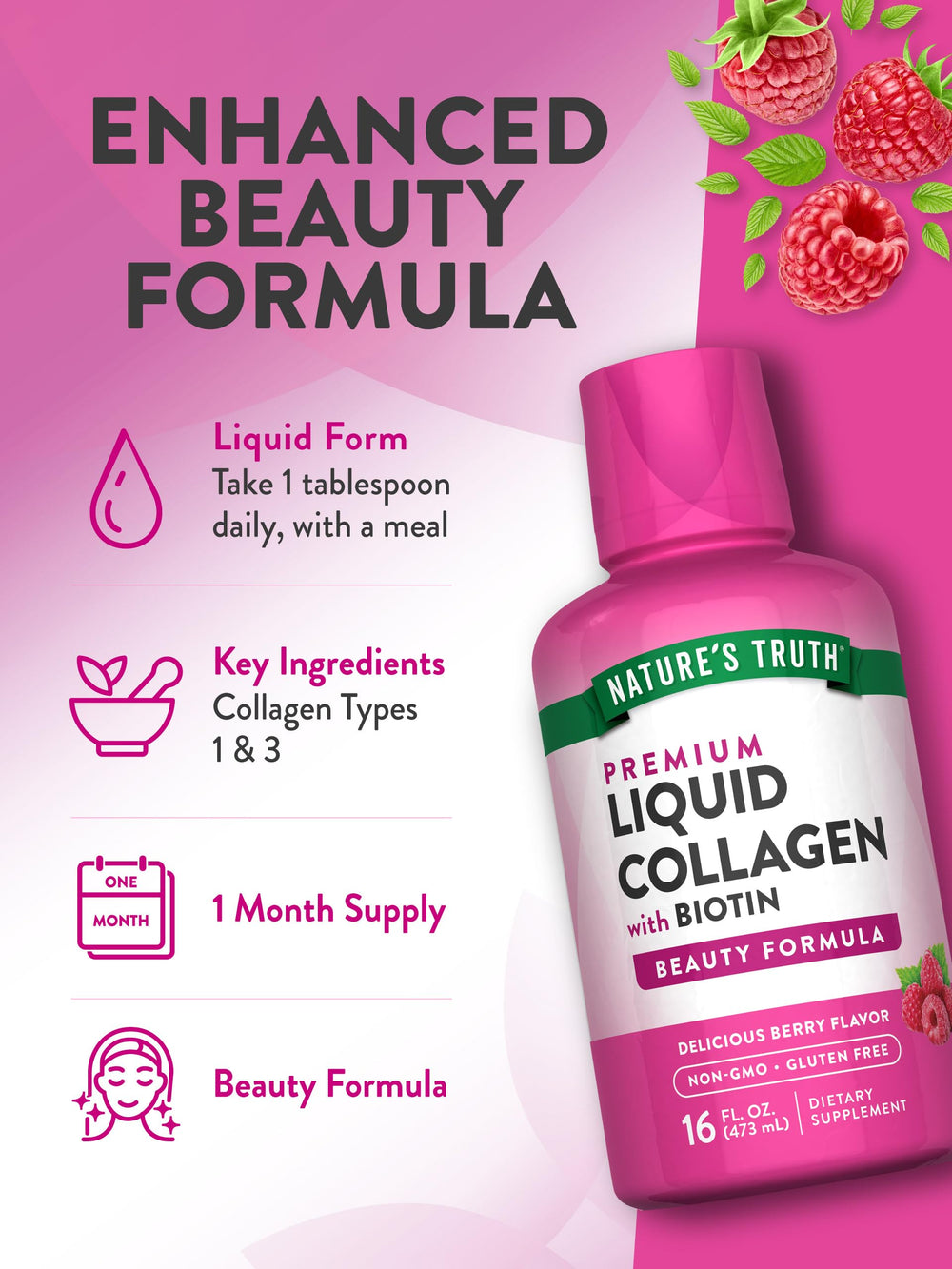 Nature's Truth servicio en vaso, preparación rápida y lista para consumir