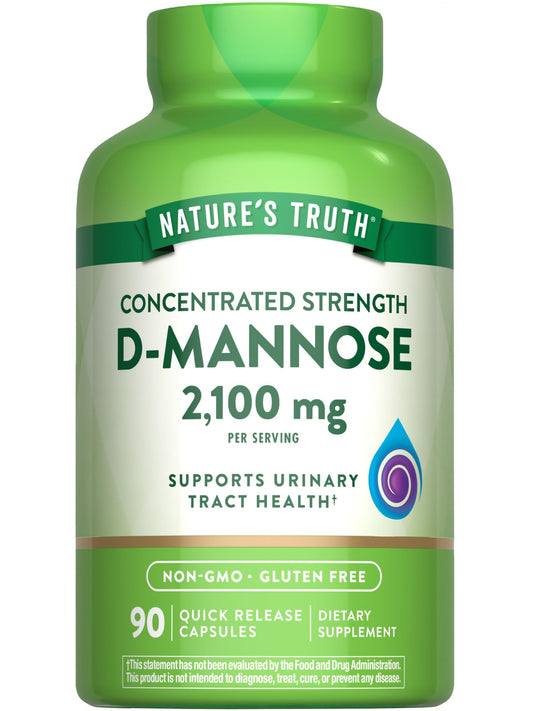 Nature's Truth frasco frontal mostrando 90 cápsulas y beneficio de dosis concentrada