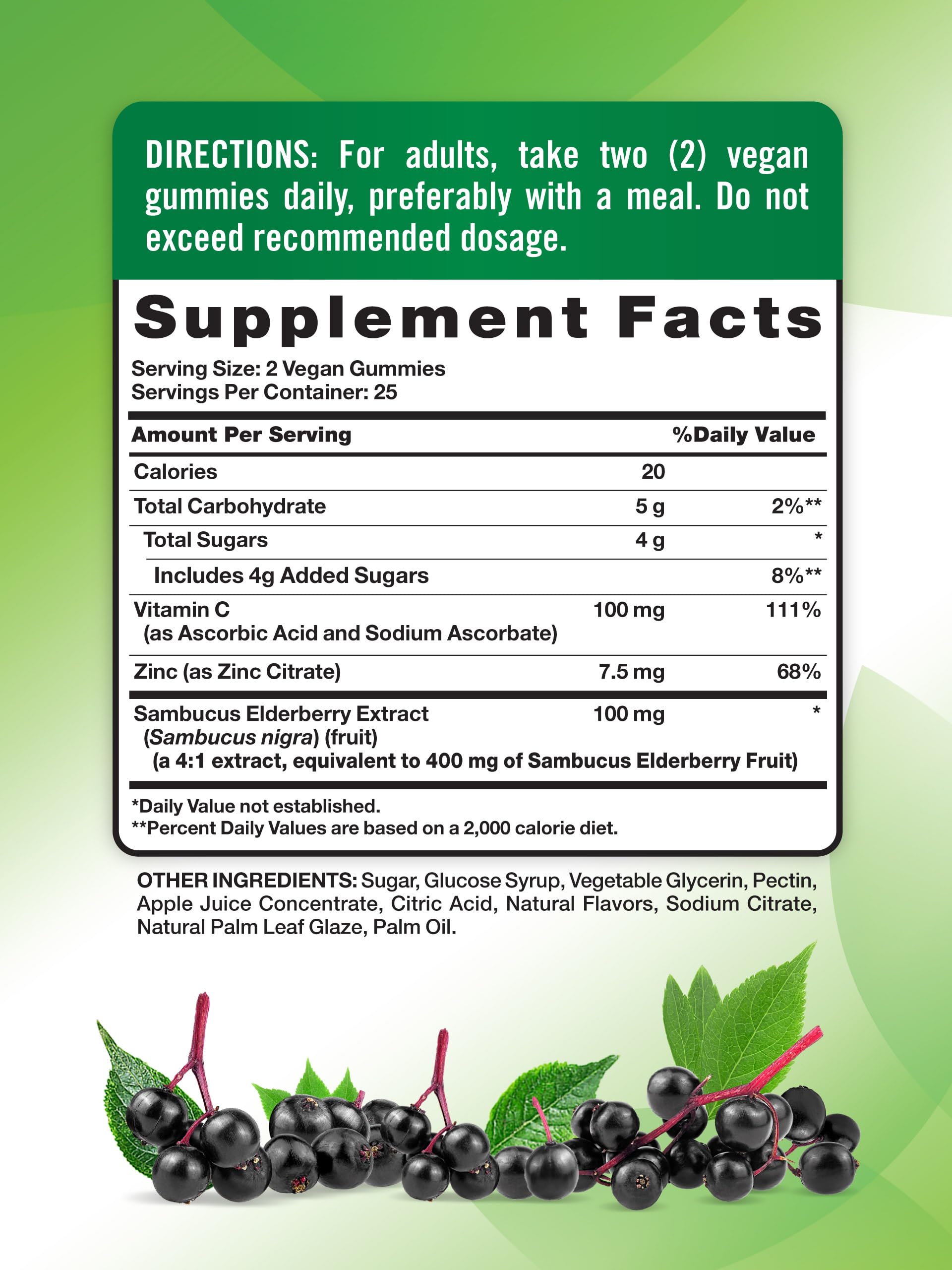 Nature's Truth etiqueta en primer plano con lista de ingredientes y certificaciones claras