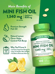 Nature's Truth etiqueta con información nutricional y concentración de Omega-3