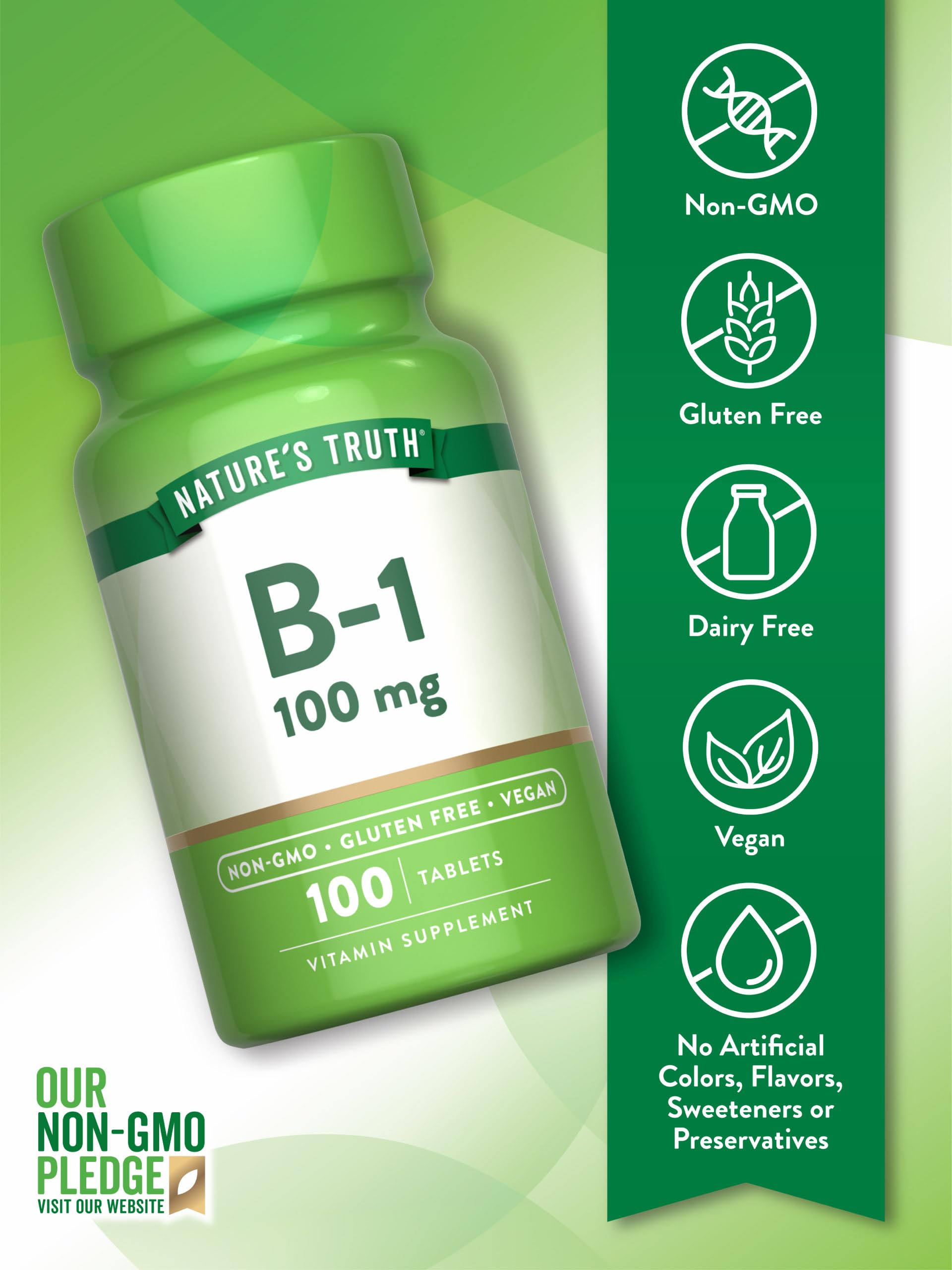 Nature's Truth etiqueta con ingredientes y exclusiones para confianza del comprador