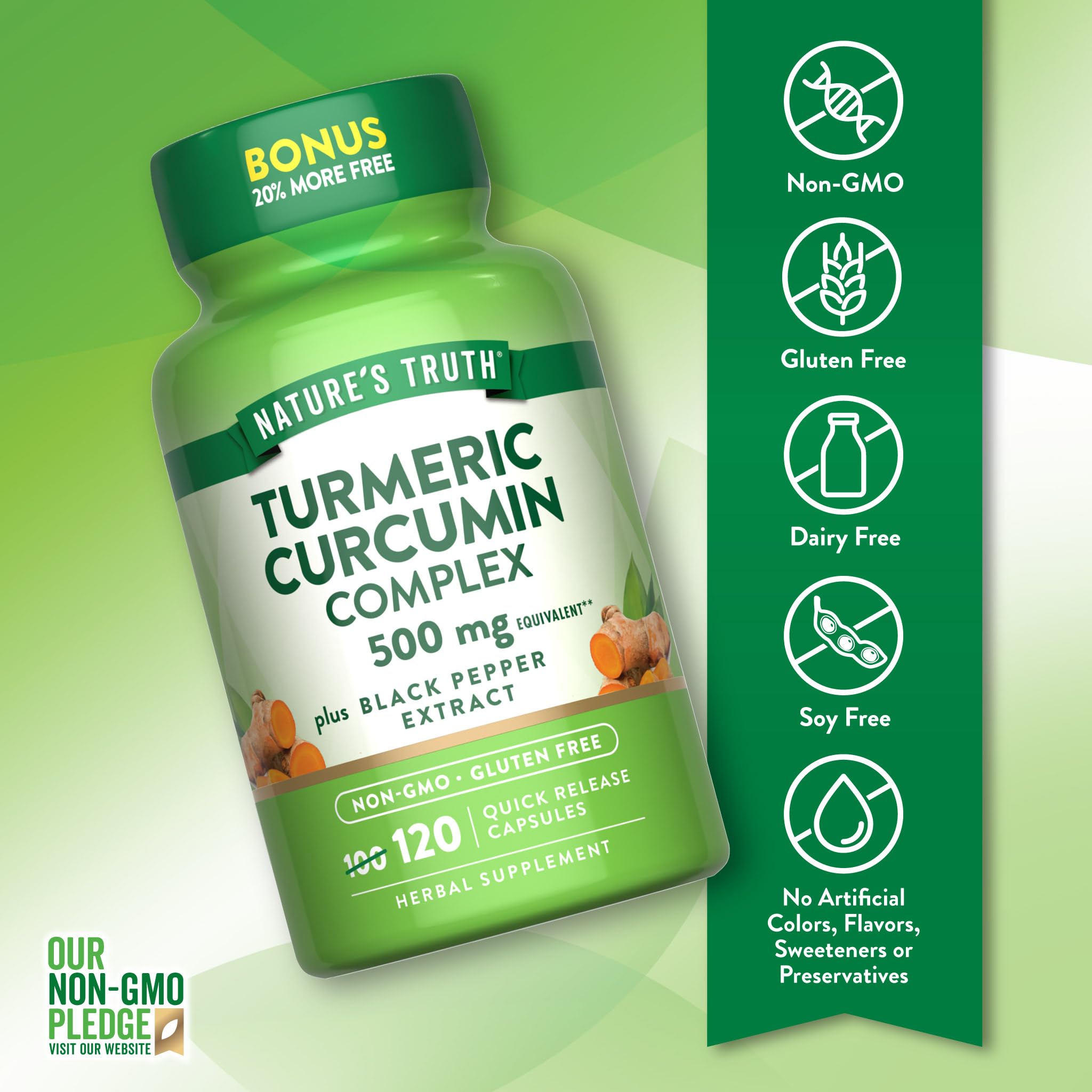 Nature's Truth etiqueta con lista de ingredientes clara