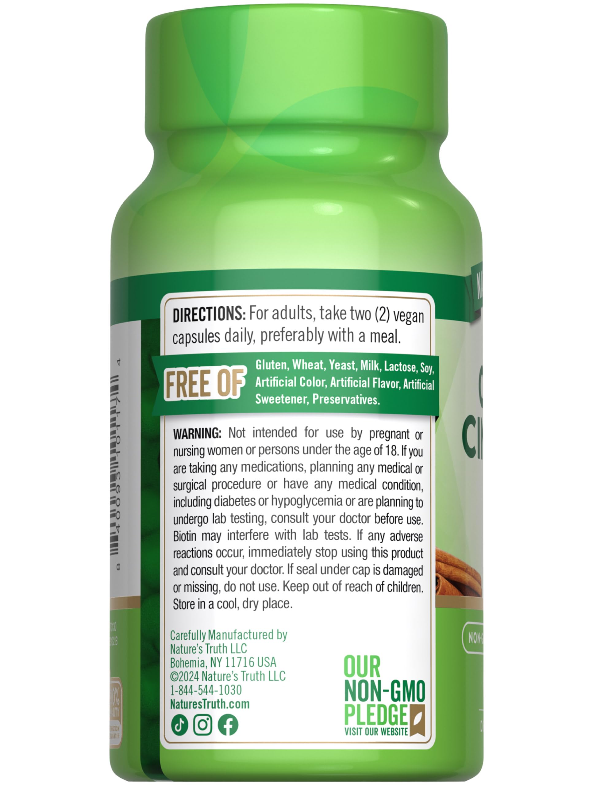 Nature's Truth etiqueta nutricional ampliada con información de ingredientes transparentes
