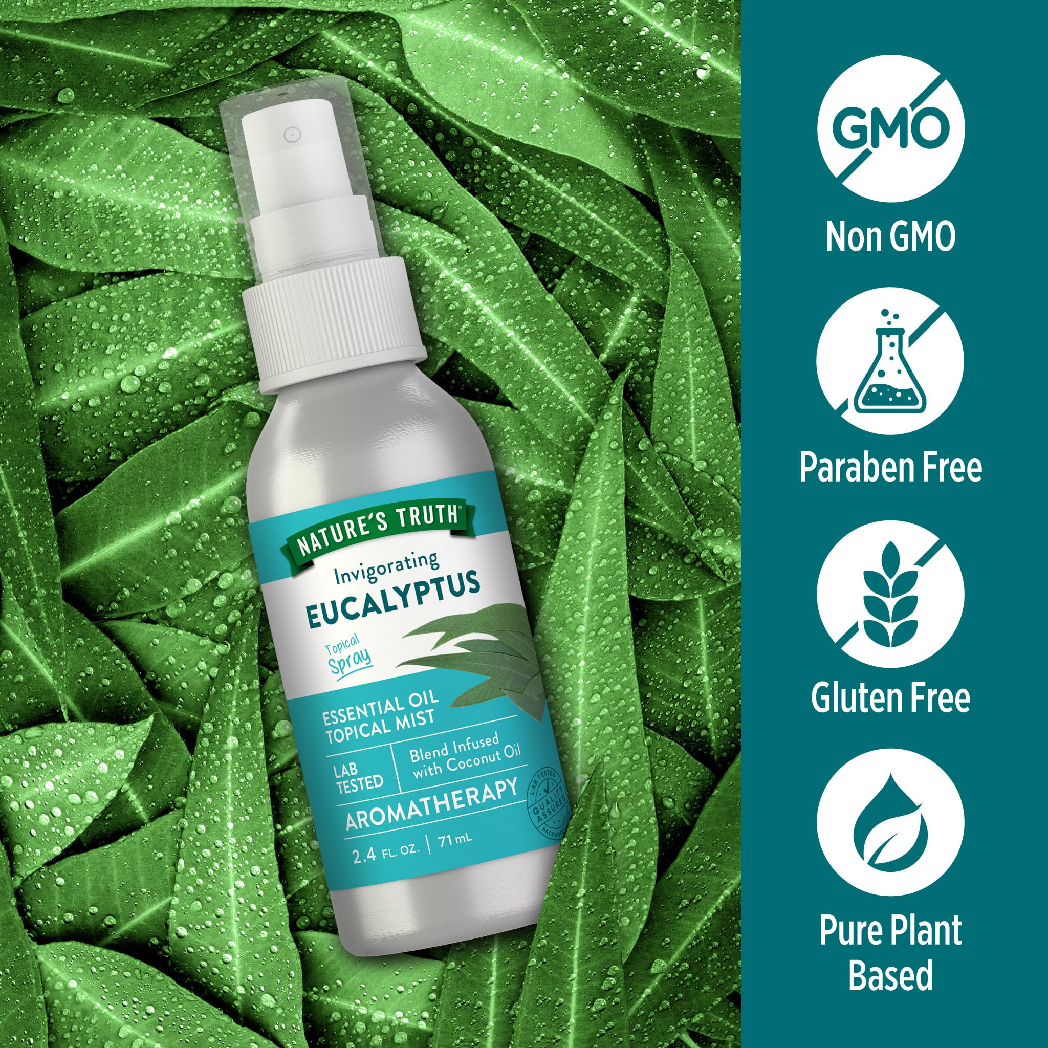 Nature's Truth bruma en uso en baño, beneficio: refresca espacios pequeños