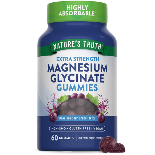 Nature's Truth frasco delante mostrando 60 gominolas y etiqueta clara como referencia de calidad