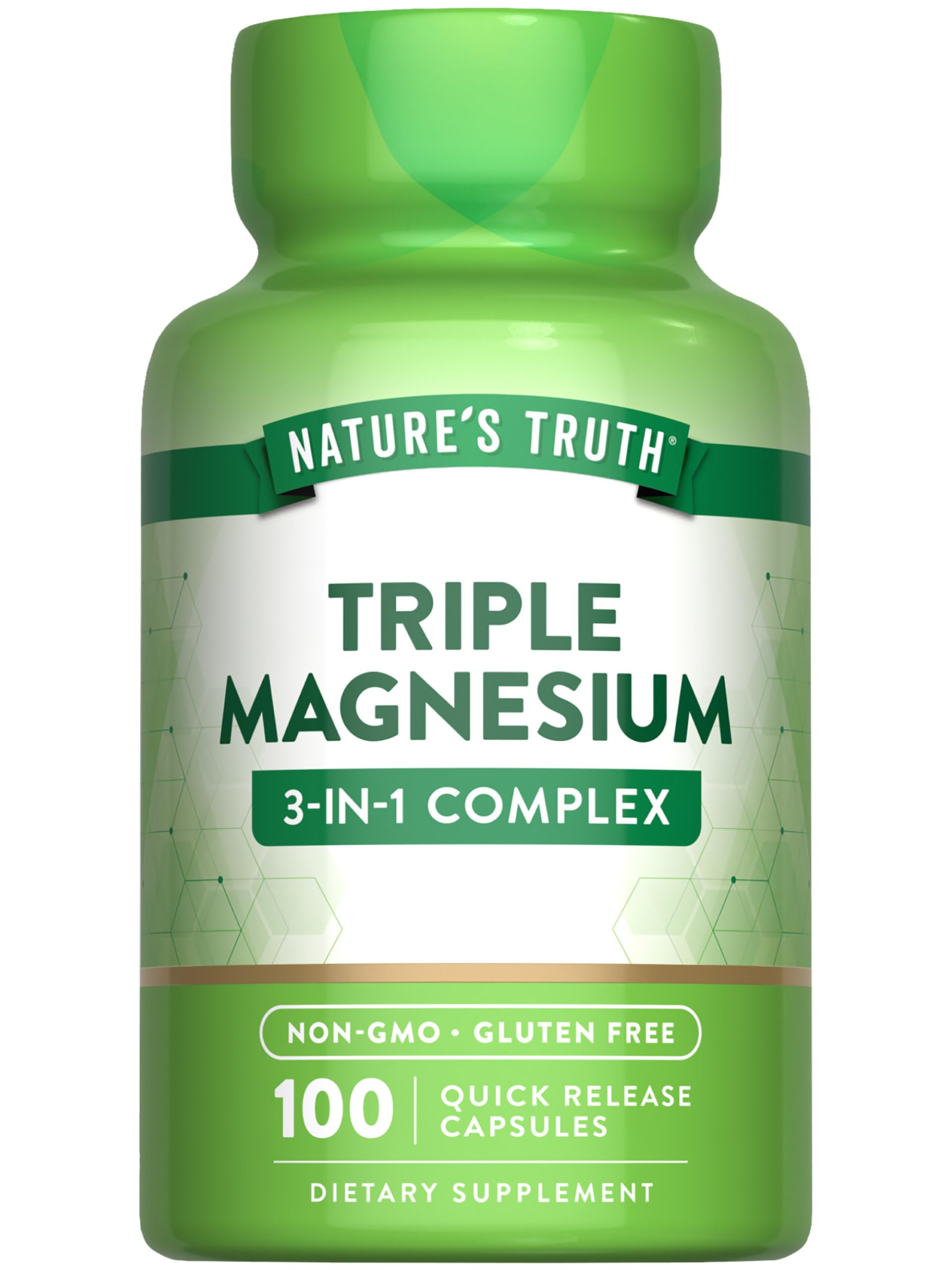 Nature's Truth frasco frontal mostrando etiqueta clara y dosis