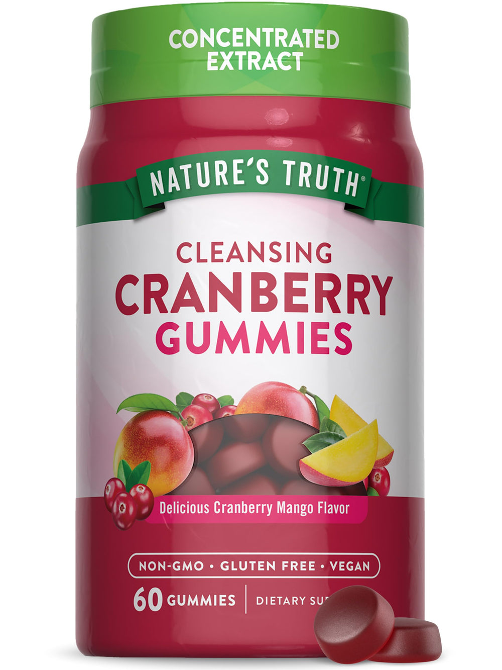 Nature's Truth frasco frontal mostrando 60 gomitas y marca