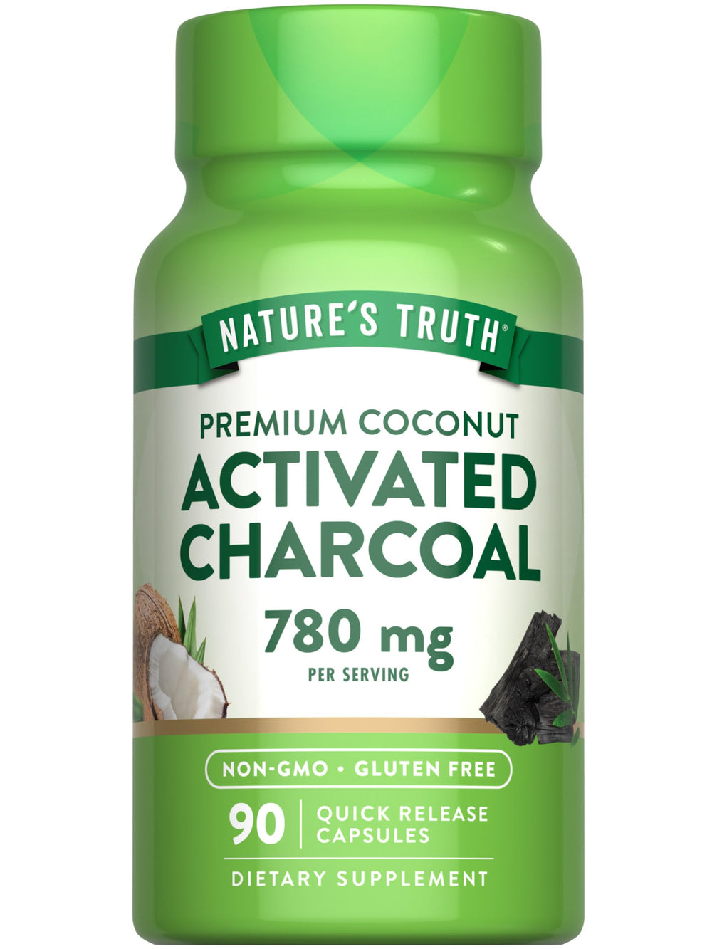 Nature's Truth frasco frontal mostrando 90 cápsulas y etiqueta clara