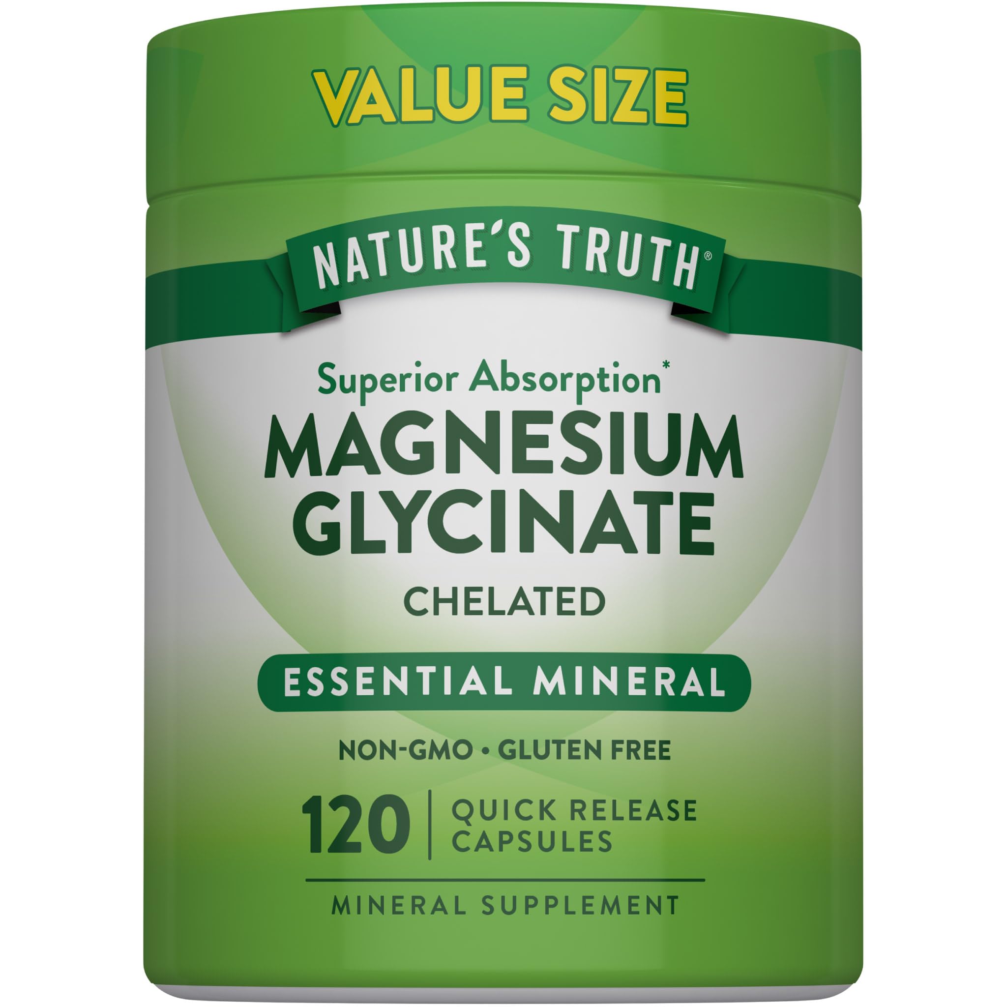 Nature's Truth frasco frontal mostrando 120 cápsulas y etiqueta clara