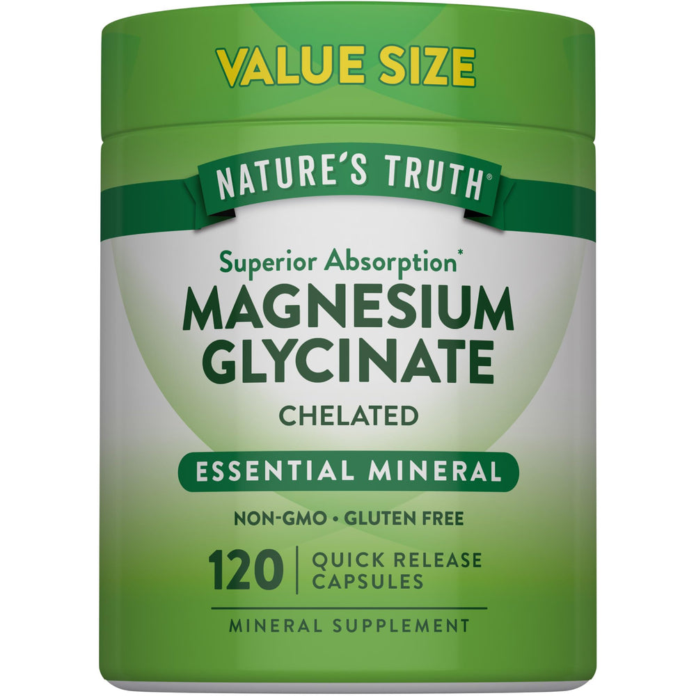 Nature's Truth frasco frontal mostrando 120 cápsulas y etiqueta clara