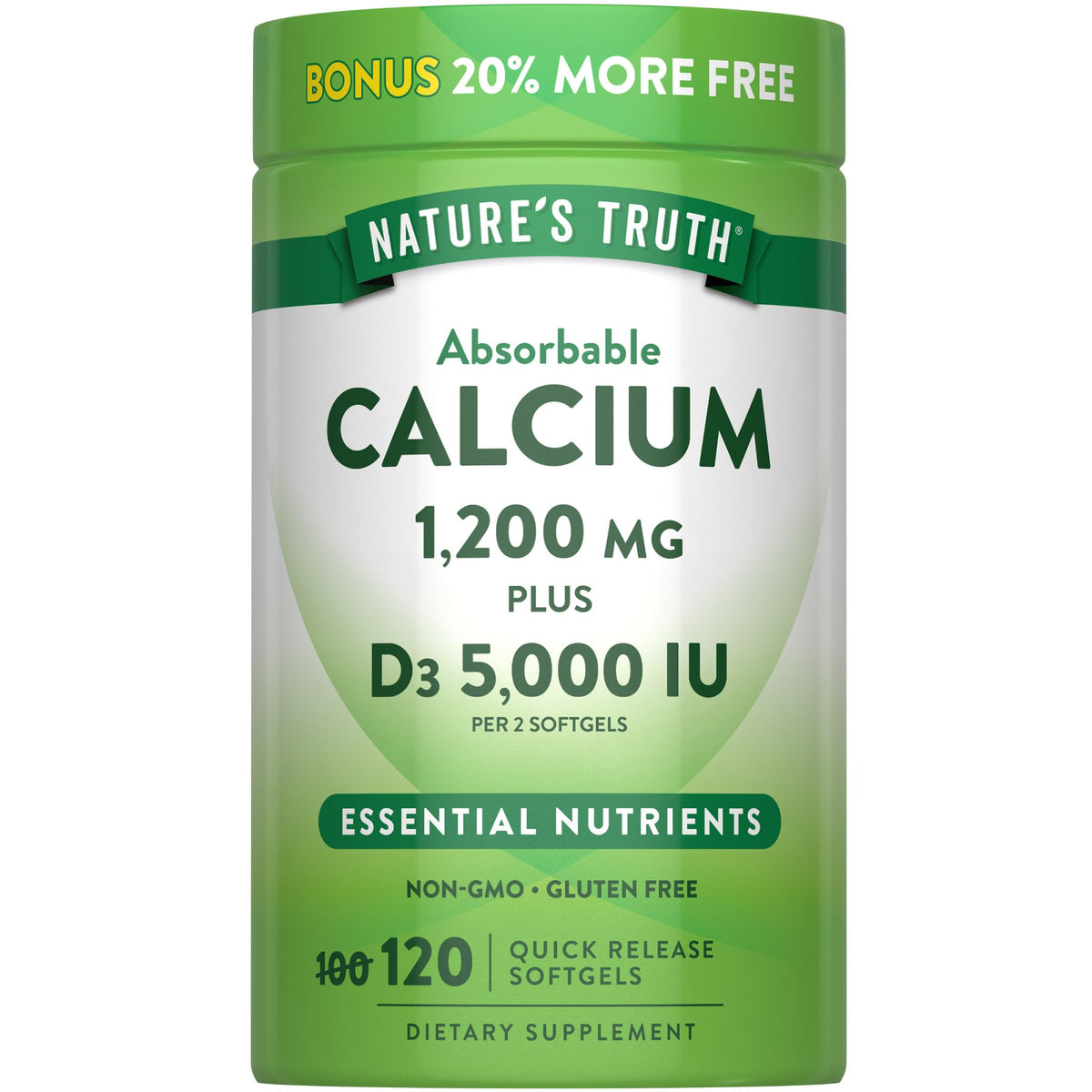 Nature's Truth frasco frontal mostrando el etiquetado y el beneficio de alta potencia