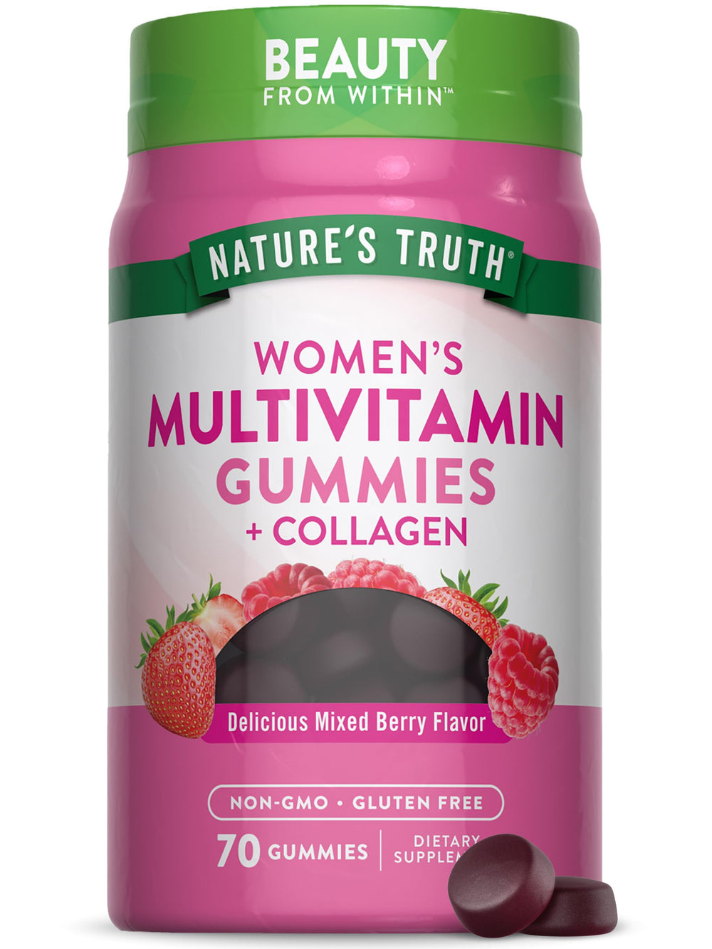 Nature's Truth envase frontal mostrando el producto y beneficios