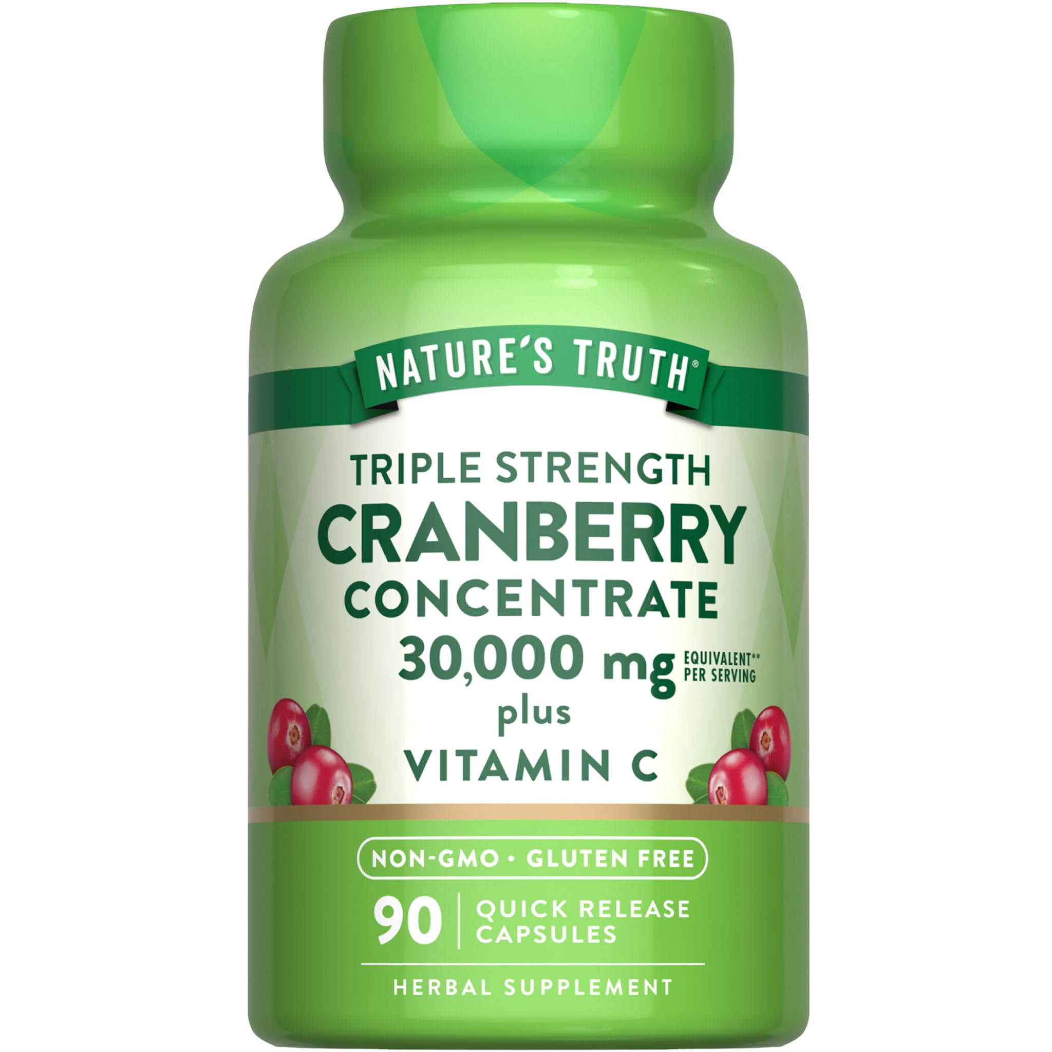 Nature's Truth frasco frontal mostrando etiqueta y beneficios