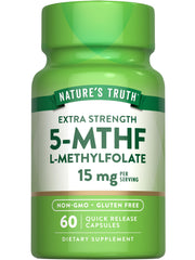 Nature's Truth frontal del envase mostrando nombre y potencia, claridad informativa