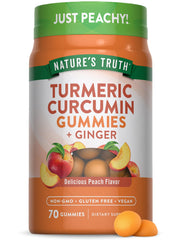 Nature's Truth envase frontal que muestra gominolas y sabor melocotón