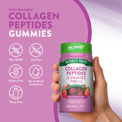 Nature's Truth primer plano de una gomita mostrando textura masticable y apetecible