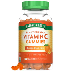 Nature's Truth envase frontal de gomitas vitamina C con diseño claro y fácil identificación