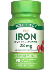 Nature's Truth frasco frontal mostrando 90 cápsulas y beneficio de aporte diario