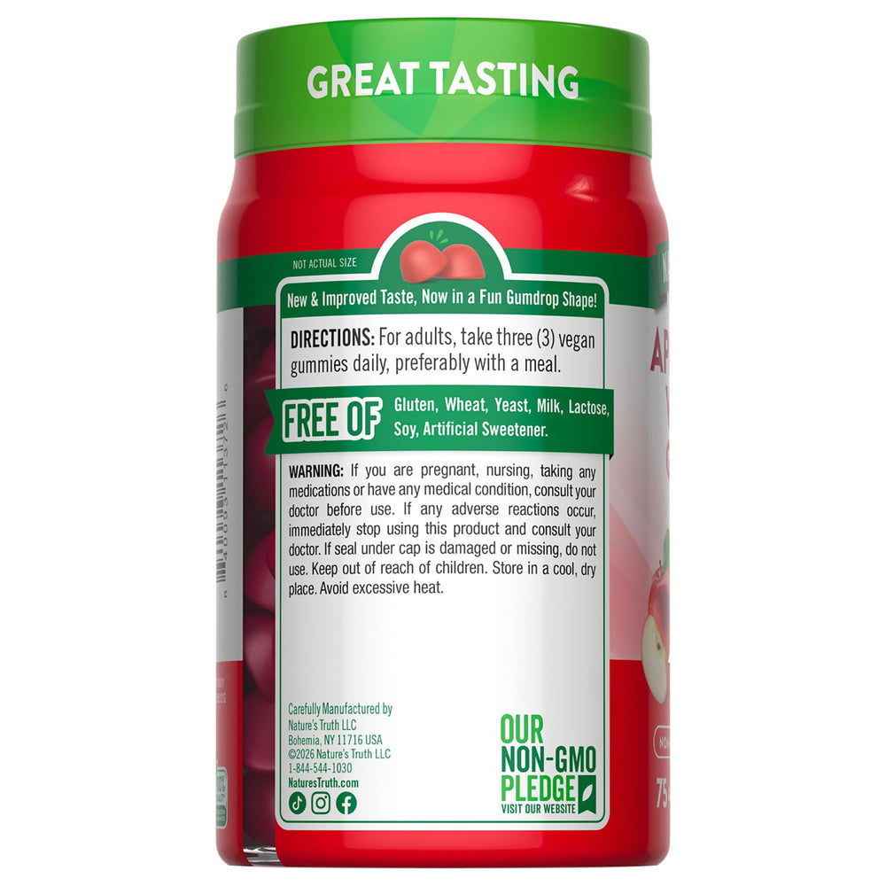 Nature's Truth lista de ingredientes cercana destacando formulación vegana