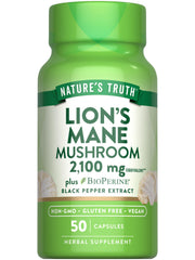Nature's Truth frasco frontal mostrando 50 cápsulas y beneficios claros