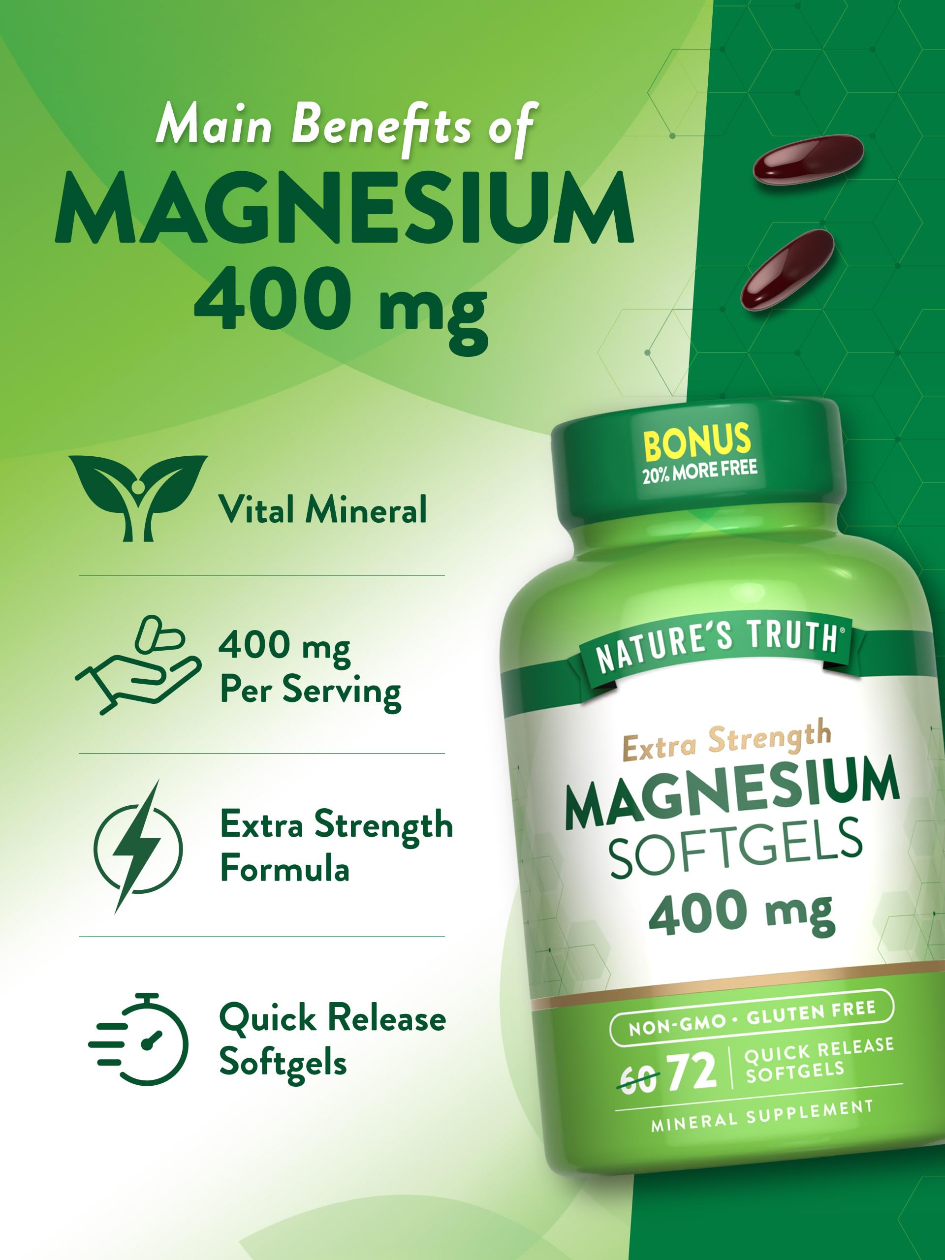 Nature's Truth botella abierta con softgels visibles para uso práctico