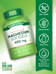 Nature's Truth etiqueta con tabla de ingredientes y dosis destacadas