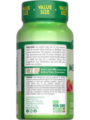 Nature's Truth producto en mesita de noche junto a libros, ambiente relajante
