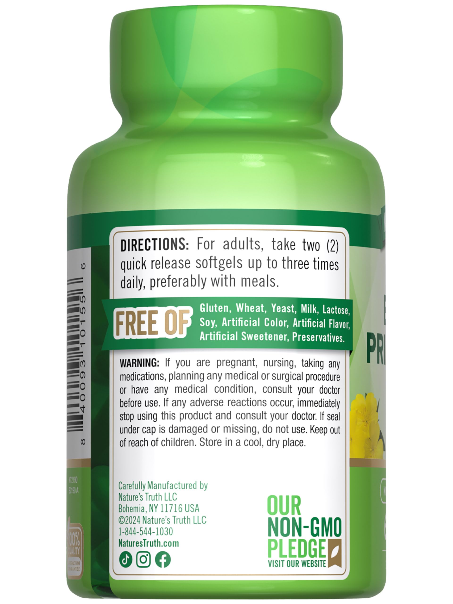 Nature's Truth frasco en encimera, integra el suplemento en la vida cotidiana