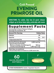 Nature's Truth primer plano de softgel de onagra, textura brillante preservada