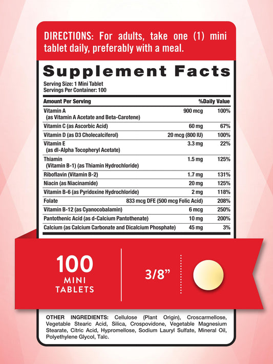 Nature's Truth tabletas mini en mano fácil de tragar y tomar una diaria