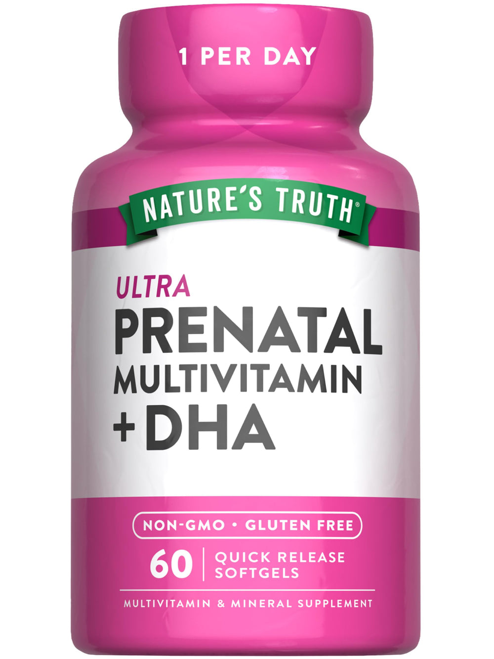 Nature's Truth frente del envase mostrando etiquetas claras y beneficios