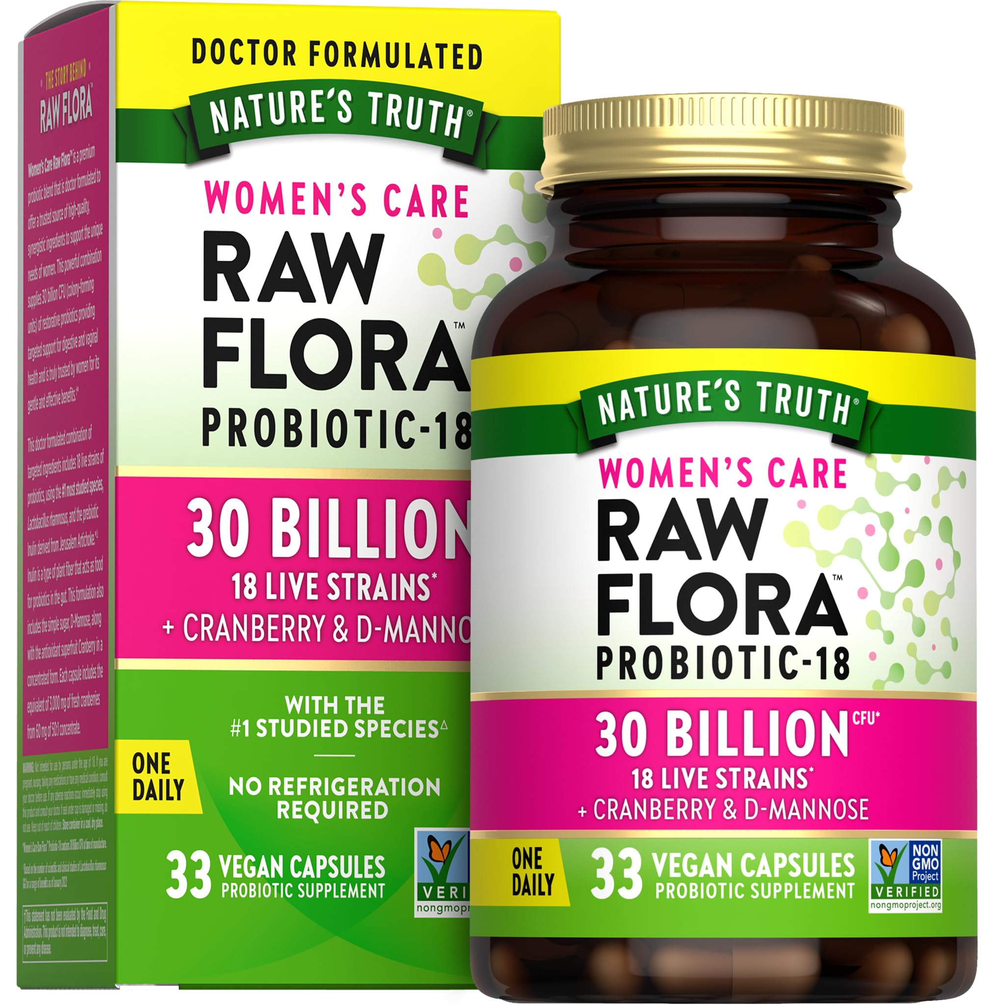 Nature's Truth frasco frontal que muestra etiqueta y beneficio diario