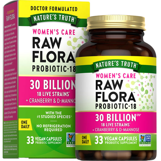 Nature's Truth frasco frontal que muestra etiqueta y beneficio diario