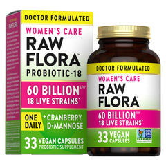 Nature's Truth Raw Flora envase frontal mostrando la etiqueta y beneficio diario